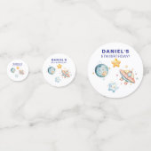 子供の誕生日カスタム宇宙をテーマにした紙吹雪 コンフェッティ (裏面)