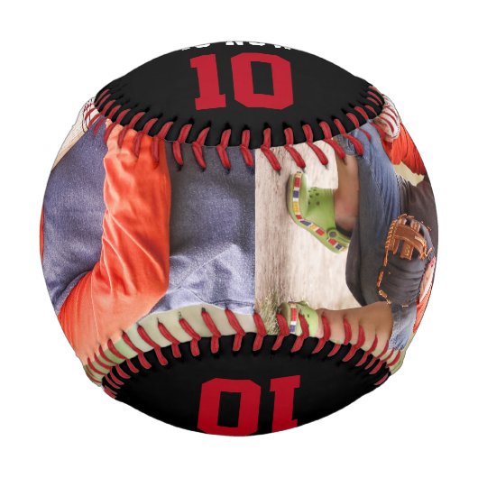子供の誕生日カスタム年齢おもしろいスポーツ写真ギフト 野球ボール (正面)