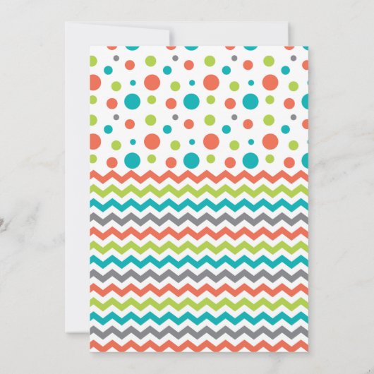 子供の誕生日カラフル水玉模様 招待状 (裏面)