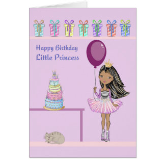子供の誕生日カードとダークスキンプリンセス