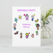 子供の誕生日カードの招待状 招待状 (スタンド正面)