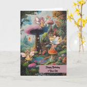 子供の誕生日カード3歳の女の子と妖精 カード (黄色い花)