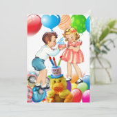 子供の誕生日カード 招待状 (スタンド正面)