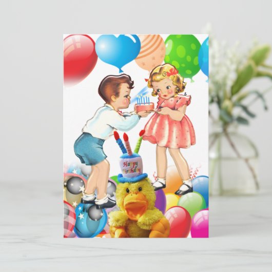 子供の誕生日カード 招待状 (スタンド正面)