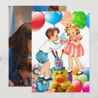 子供の誕生日カード 招待状