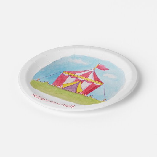 子供の誕生日カーニバル水カラーパーティープレート ペーパープレート (アングル)