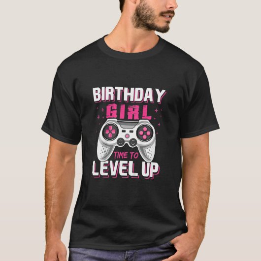 子供の誕生日ガールタイムレベルアップビデオゲームB Tシャツ (正面)