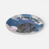 子供の誕生日ギニアピグピンクサッカーボールカスタム ペーパープレート (アングル)