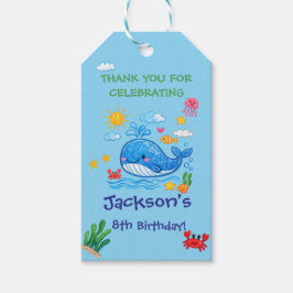 子供の誕生日クジラテーマサマーサンキュー ギフトタグ
