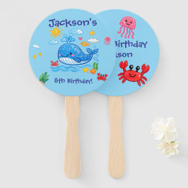 子供の誕生日クジラテーマサマーパーティー ハンドファン