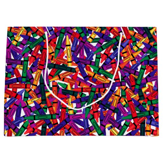 子供の誕生日クレヨンラージ抱き枕 ラージペーパーバッグ (正面)