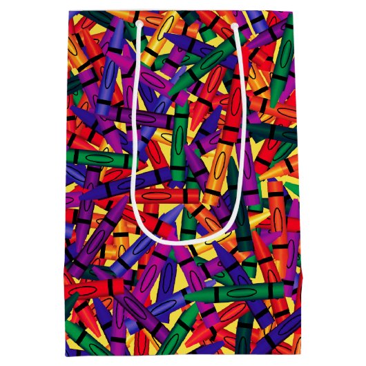 子供の誕生日クレヨン名前をカスタムする中抱き枕 ミディアムペーパーバッグ (裏面)