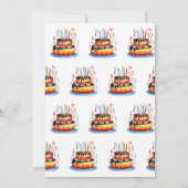 子供の誕生日ケーキスケッチ パーソナライズされた 招待状 (裏面)