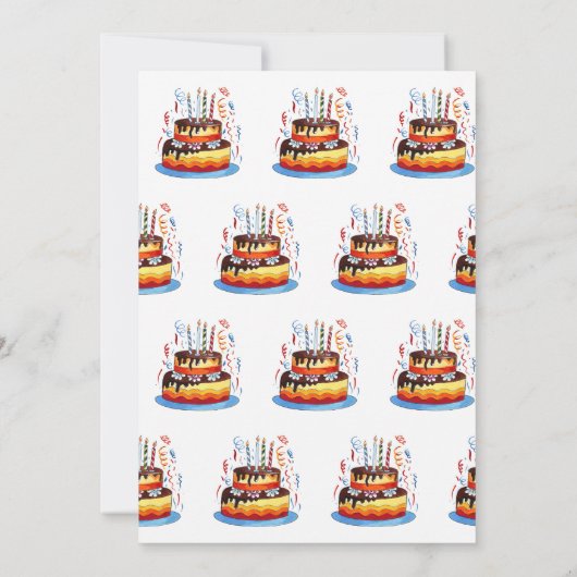 子供の誕生日ケーキスケッチ パーソナライズされた 招待状 (裏面)