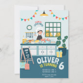 子供の誕生日ケーキ作り 招待状 (正面)