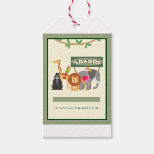 子供の誕生日サファリギフトラベル ギフトタグ (正面)
