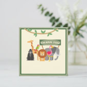 子供の誕生日サファリ フラット ありがとうカード サンキューカード (スタンド正面)