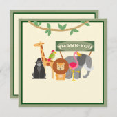 子供の誕生日サファリ フラット お礼カード サンキューカード (正面/裏面)