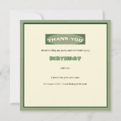 子供の誕生日サファリ フラット お礼カード サンキューカード (裏面)