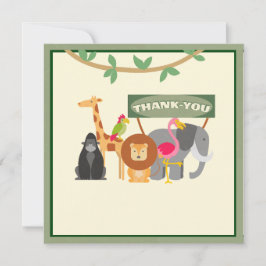 子供の誕生日サファリ フラット お礼カード サンキューカード