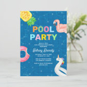 子供の誕生日サマープールパーティー 招待状 (スタンド正面)