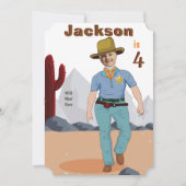 子供の誕生日シェリフアッド顔 招待状 (正面)