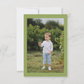 子供の誕生日ジャングルサファリ動物の男の子の写真 サンキューカード (裏面)