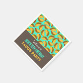 子供の誕生日タコスパターン（の模様が）あるパーティー スタンダードカクテルナプキン (角)