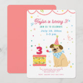 子供の誕生日チェリー 招待状 (正面/裏面)