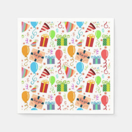 子供の誕生日テーマプリント スタンダードカクテルナプキン