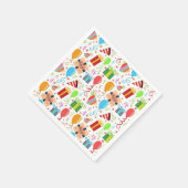 子供の誕生日テーマプリント スタンダードカクテルナプキン (角)