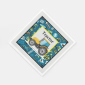 子供の誕生日トラクター スタンダードランチョンナプキン (角)