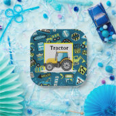 子供の誕生日トラクター ペーパープレート (パーティー)