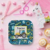 子供の誕生日トラクター ペーパープレート (パーティー)