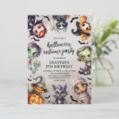 子供の誕生日ハロウィーンの衣装パーティー 招待状 (スタンド正面)