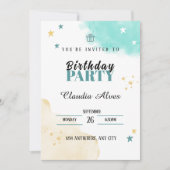 子供の誕生日パーティの招待状カード 招待状 (正面)