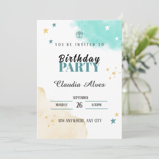 子供の誕生日パーティの招待状カード 招待状 (スタンド正面)