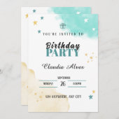 子供の誕生日パーティの招待状カード 招待状 (正面/裏面)