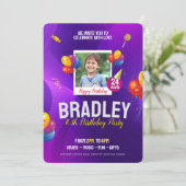 子供の誕生日パーティの招待状フライヤーテンプレート 招待状 (スタンド正面)