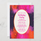 子供の誕生日パーティの招待状任意サイケデリック年齢 招待状 (正面)