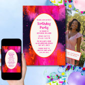 子供の誕生日パーティの招待状任意サイケデリック年齢 招待状