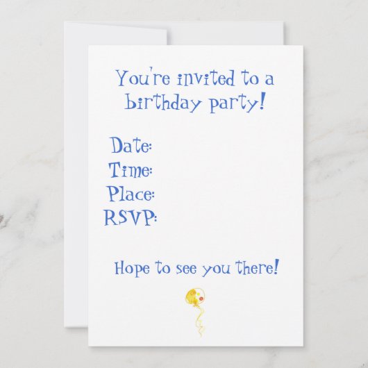 子供の誕生日パーティの招待状動物園アニマルアート 招待状 (裏面)