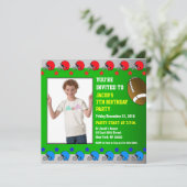 子供の誕生日パーティの招待状追加フォトフットボール 招待状 (スタンド正面)