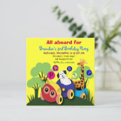 子供の誕生日パーティの招待状050:おもしろい列車 招待状 (スタンド正面)