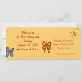 子供の誕生日パーティの招待状|かわいい蝶 招待状 (裏面)