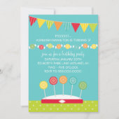 子供の誕生日パーティの招待状(キャンディテーマ) 招待状 (正面)