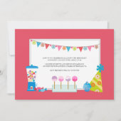 子供の誕生日パーティの招待状{キャンディビュッフェ} 招待状 (正面)