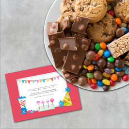 子供の誕生日パーティの招待状{キャンディビュッフェ} 招待状