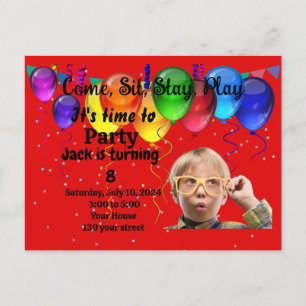 子供の誕生日パーティの招待状 ポストカード