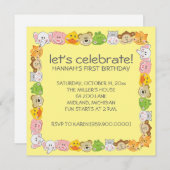 子供の誕生日パーティの招待状 招待状 (正面/裏面)